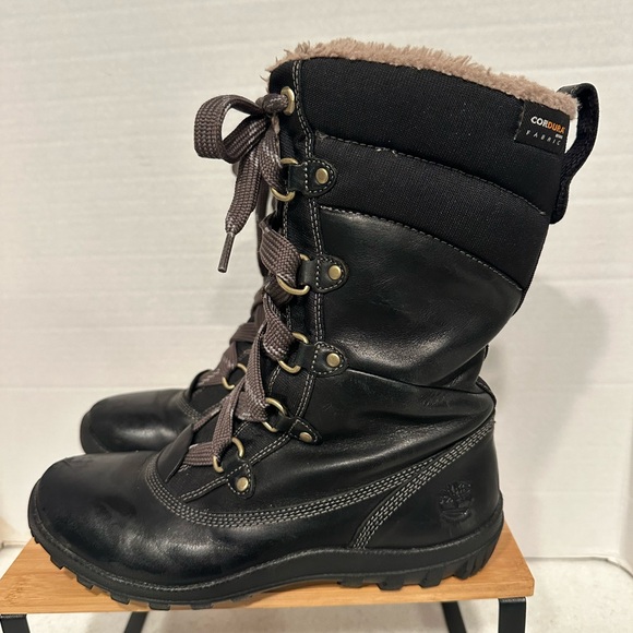 Timberland Mt Hope Mid Women’s Sz 8.5 Insulated Waterproof Black Winter Boots - Picture 2 of 16